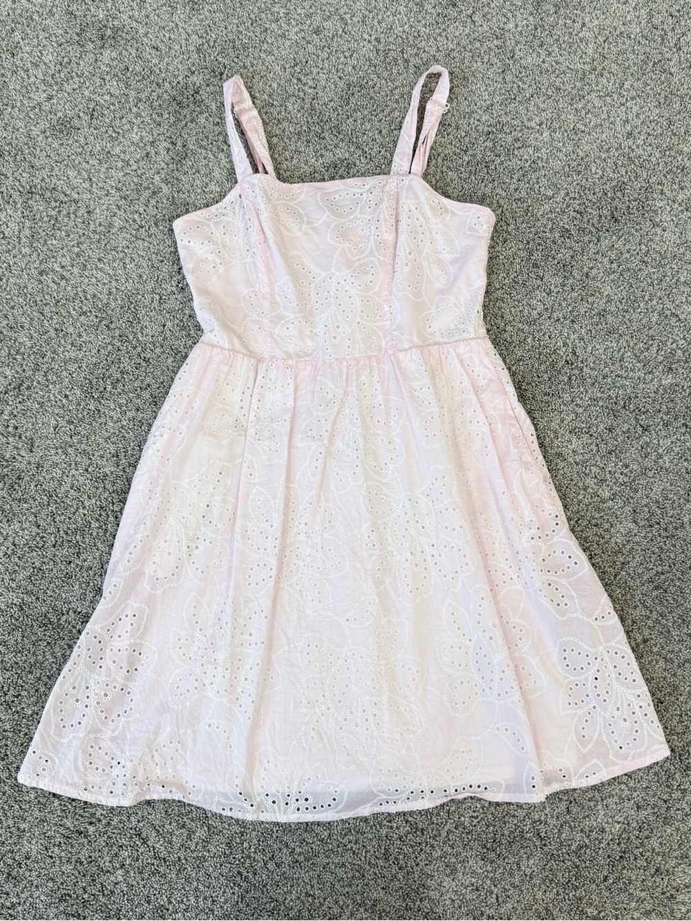 Calypso St Barth Pink Eyelet Cotton Sleeveless Fit Flare Mini Dress Women’s US 4